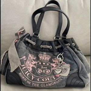 Juicy Couture DayDreamer Purse Gray /Pink lettering